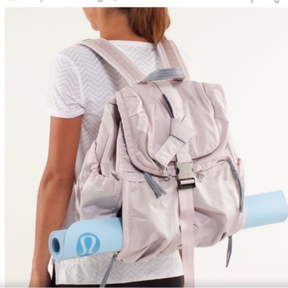 Lululemon Best Practice Pack Sheer Blush Backpack Large Yoga Tons Pockets
